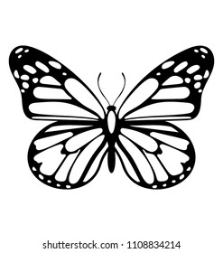 
A simple colored vector icon of a butterfly polygonia interrogationis
