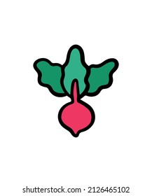 Simple and colored vegetable vector