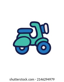 Simple and colored vehicle illustration