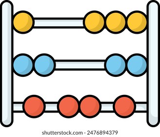 calculadora de ábaco simple y colorido icono de vuelta a la escuela