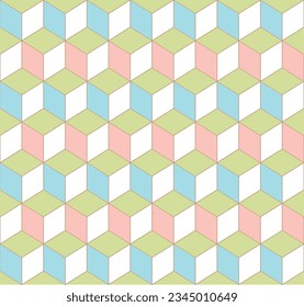 Simple, colorful, abstract, geometric pattern design background. Pattern graphic used for wallpaper, tile, fabric, textile.