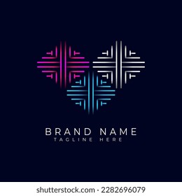 simple colorful abstract logo logo design