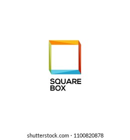 Simple Colorful Abstract Square Logo Sign Symbol Icon 