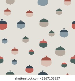 simple colorful acorn seamless pattern
