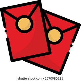 simple colorful angpao icon illustration design