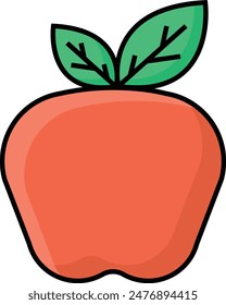 simple colorful apple back to school icon