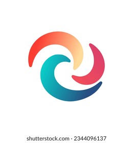 simple colorful arch shape abstract logo vector illustration template design