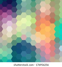 simple colorful background consisting of hexagons