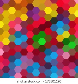 simple colorful background consisting of hexagons
