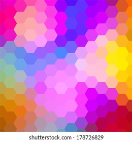 simple colorful background consisting of hexagons