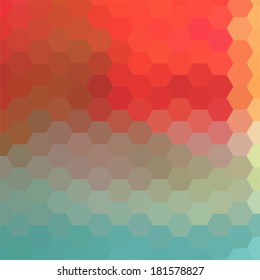 simple colorful background consisting of hexagons