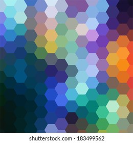 simple colorful background consisting of hexagons