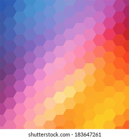 simple colorful background consisting of hexagons