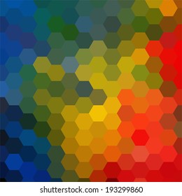 simple colorful background consisting of hexagons