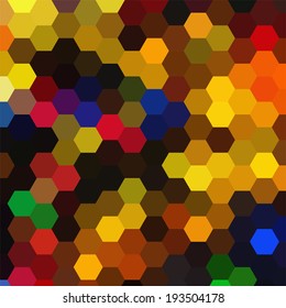 simple colorful background consisting of hexagons