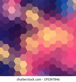 simple colorful background consisting of hexagons