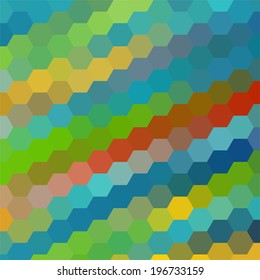 einfacher bunter Hintergrund, bestehend aus Hexagons