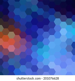 simple colorful background consisting of hexagons
