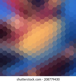 simple colorful background consisting of hexagons