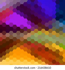 simple colorful background consisting of hexagons