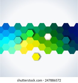 simple colorful background consisting of hexagons