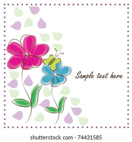 simple colorful background with flower