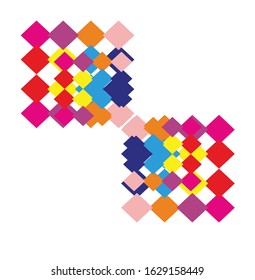 Simple colorful background mosaic box