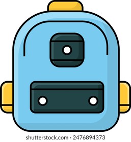 simple colorful backpack back to school icon