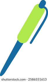 Simple and colorful ballpoint pen isolated on a white background, ideal for writing, drawing, and note taking in school, office, or home settings