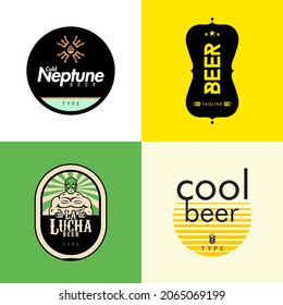 Simple and colorful beer labels template.