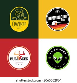 Simple and colorful beer labels template.