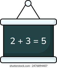 simple colorful black presentation board back to school icon