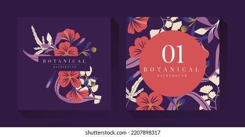 Ilustración simple del vector botánico de color 