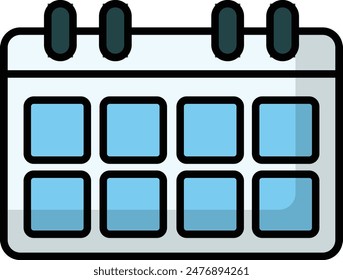 simple colorful calendar back to school icon