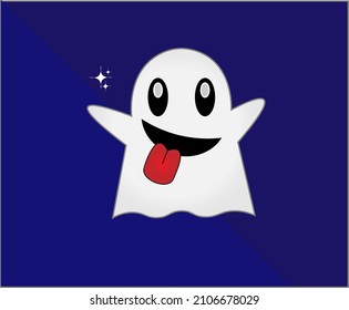 simple and colorful cartoon ghost vector design