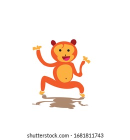 Simple colorful cartoon monkey vector design