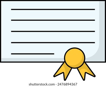 simple colorful certificate back to school icon