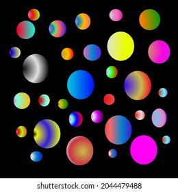 simple colorful circle illustration, small and large circle vector assorted colors