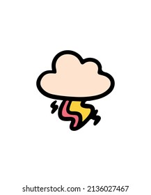 Simple and colorful cloud vector