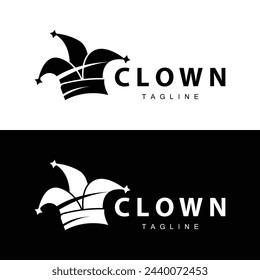 Simple colorful clown hat logo simple circus comedian equipment design template illustration