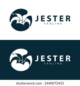 Simple colorful clown hat logo simple circus comedian equipment design template illustration