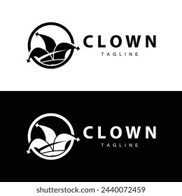 Simple colorful clown hat logo simple circus comedian equipment design template illustration