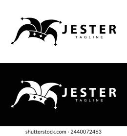 Simple colorful clown hat logo simple circus comedian equipment design template illustration