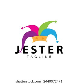 Simple colorful clown hat logo simple circus comedian equipment design template illustration