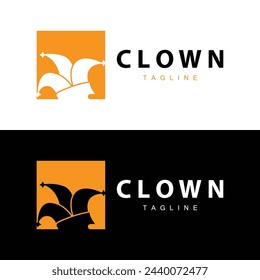 Simple colorful clown hat logo simple circus comedian equipment design template illustration