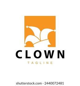 Simple colorful clown hat logo simple circus comedian equipment design template illustration