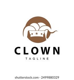 Simple colorful clown hat logo simple circus comedian equipment design template illustration