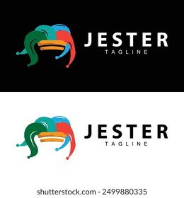 Simple colorful clown hat logo simple circus comedian equipment design template illustration