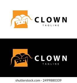 Simple colorful clown hat logo simple circus comedian equipment design template illustration