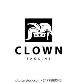 Simple colorful clown hat logo simple circus comedian equipment design template illustration